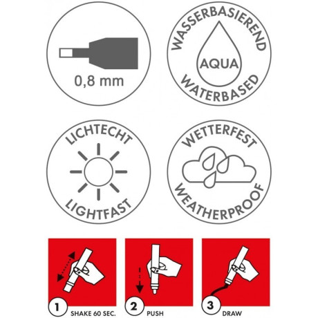 Akrylový popisovač 0,8 mm hnědý matný Marabu