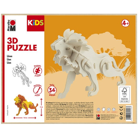 3D Puzzle Lev 13x19,5 cm Marabu