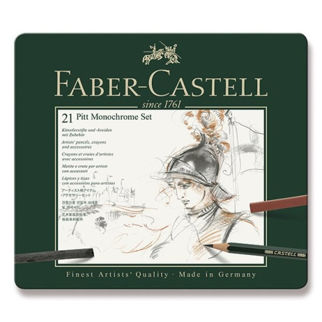 Faber Castell Pitt Monochrome set 21 ks v plechové krabičce