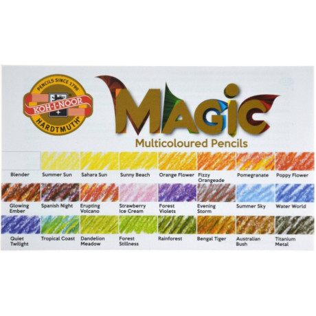 Pastelky Magic multibarevné 23+1 KOH-I-NOOR v kovové kazetě