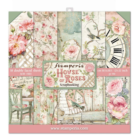 Sada papírů na scrapbooking House of Roses Stamperia