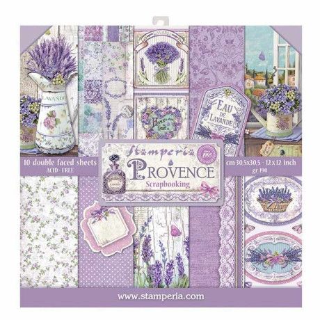 Papíry na scrapbooking sada Levandule a Provence Stamperia