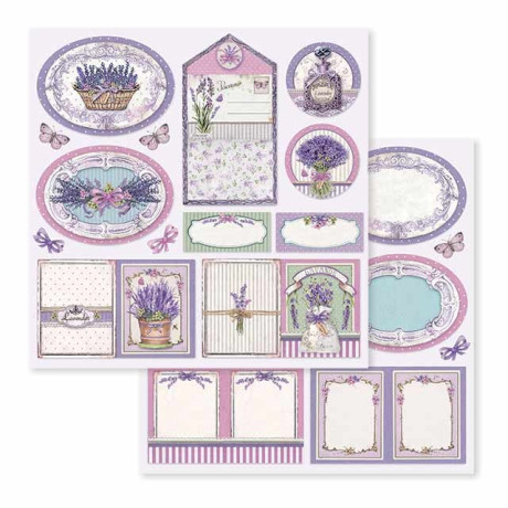 Papíry na scrapbooking sada Levandule a Provence Stamperia