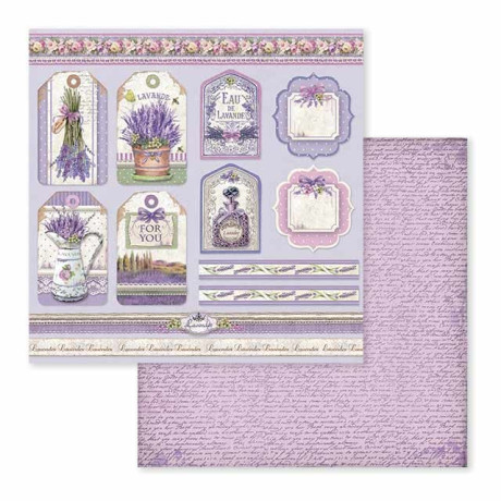 Papíry na scrapbooking sada Levandule a Provence Stamperia