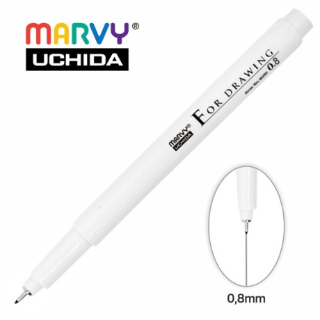 Popisovač 0,8 mm černý Marvy Uchida