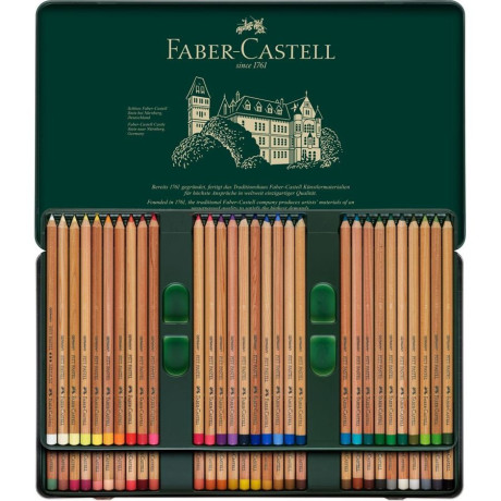 Suchý pastel v tužce Faber Castell 60ks Pitt Pastell sada v plechové krabičce