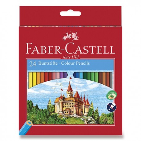 Pastelky šestihranné sada 24 kusů + ořezávátko Faber Castell