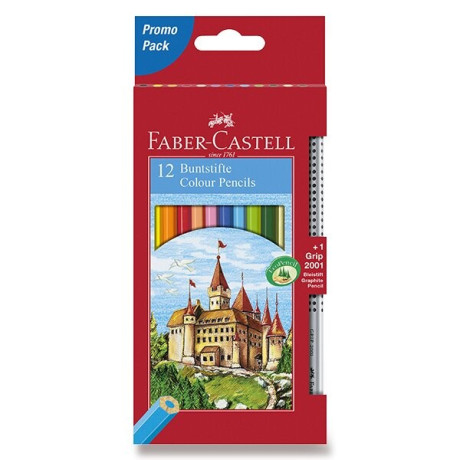 Pastelky dětské sada 12 kusů + 1x tužka Grip Faber Castell