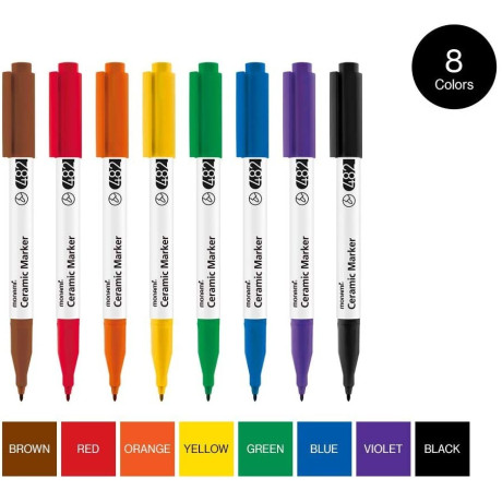 Popisovače na keramiku 0,7 mm sada 8 kusů Monami