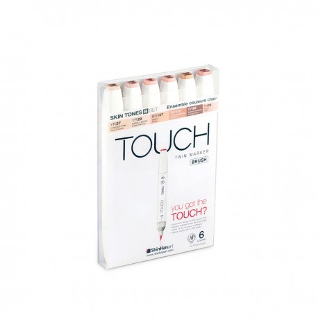 Touch Twin Marker Brush 6 ks štětečkové oboustranné pleťové odstíny ShinHan