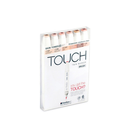 Touch Twin Marker Brush 6 ks štětečkové oboustranné pleťové odstíny ShinHan