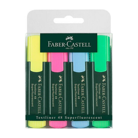 Zvýrazňovače sada 4 kusů Faber Castell