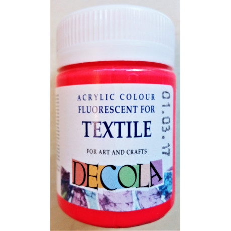 Barva na textil fluorescenční, Červená, Decola, 50 ml