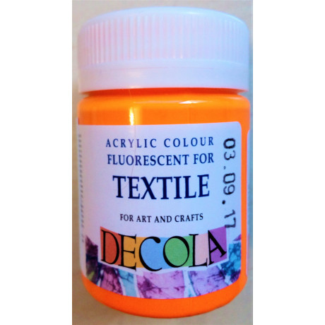 Barva na textil fluorescenční, Oranžová, Decola, 50 ml