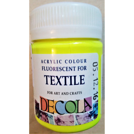 Barva na textil fluorescenční, Žlutá, Decola, 50 ml