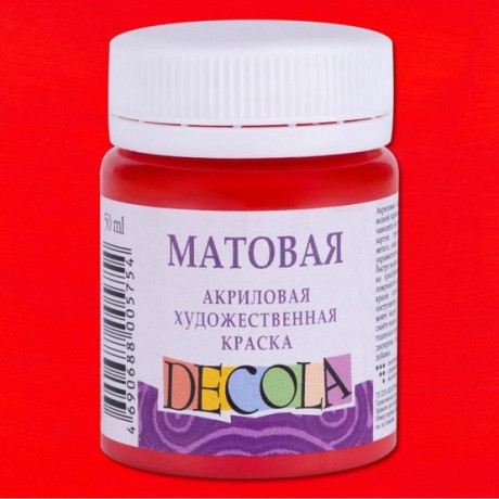 Akrylová barva červená matná 50 ml Decola