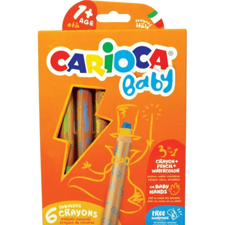 Pastelky silné dětské 6 kusů 3v1 Carioca