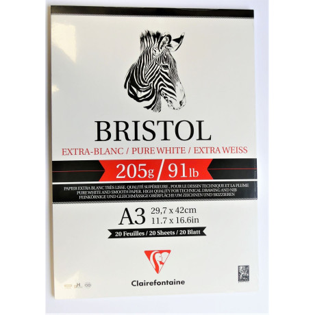 Blok A3 20 listů 205g/m² Bristol Clairefontaine