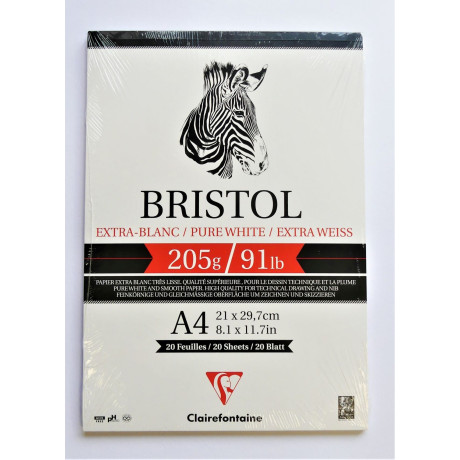 Blok A4 20 listů 205g/m² Bristol Clairefontaine