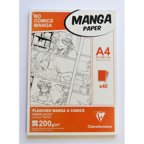 Papíry A4 manga 200g/m² 40 listů Clairefontaine