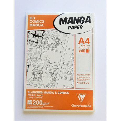 Papíry A4 manga 200g/m² 40 listů Clairefontaine