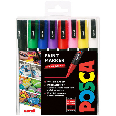 Akrylové popisovače 3M 0,9-1,3 mm 8 kusů Posca