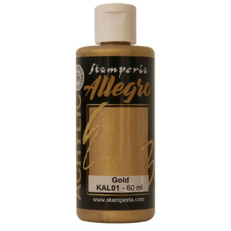 Akrylová metalická barva Gold Allegro Stamperia 60 ml