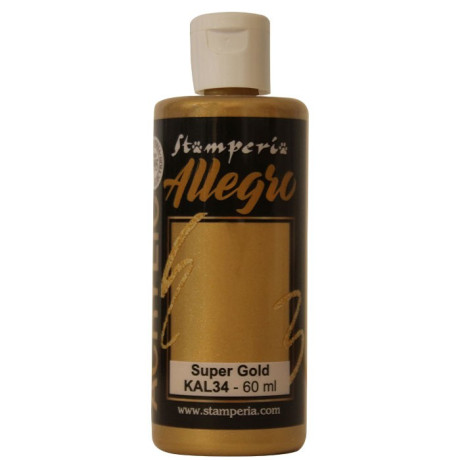 Akrylová metalická barva Super Gold  Stamperia 60 ml