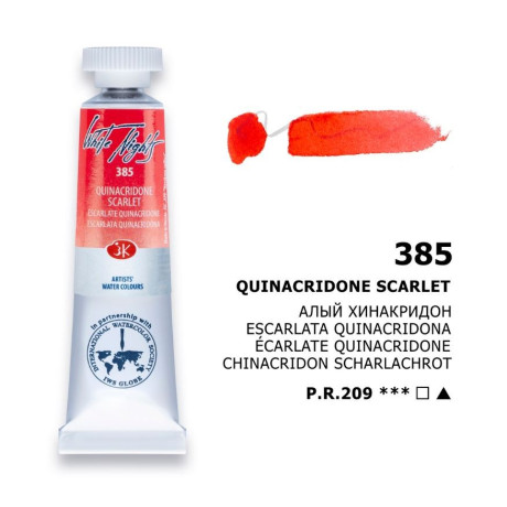 Akvarelová barva 385 Quinacridone scarlet White Nights Nevskaya Palitra 10 ml