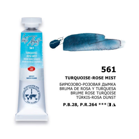 Akvarelová barva 561 Turquoise rose mist White Nights Nevskaya Palitra 10 ml