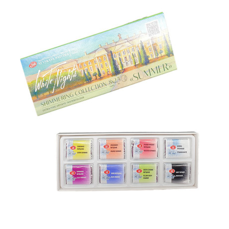 Akvarelové barvy White Nights Shimmer summer 8x2,5 ml