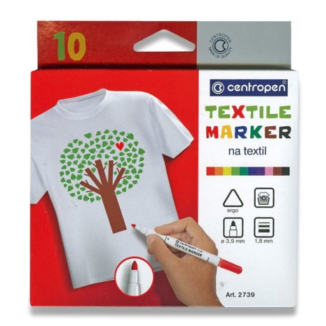 Fixy na textil, sada 10 ks, Centropen