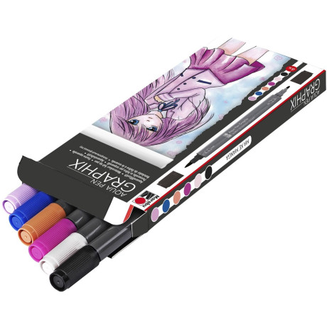 Aqua Pen Graphix 6 kusů sada Ma Ke Manga Marabu