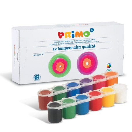 Temperové barvy sada 12 x 25 ml Primo