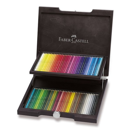 Pastelky umělecké Polychromos 72 kusů v dřevěné kazetě Faber Castell