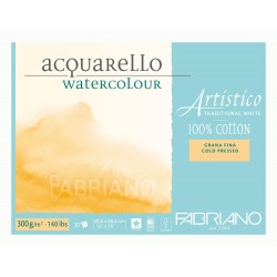 Blok na akvarel 20 listů 30,5x 45,5 cm 100 % bavlna 300g/² Cold Pressed Artistico Fabriano