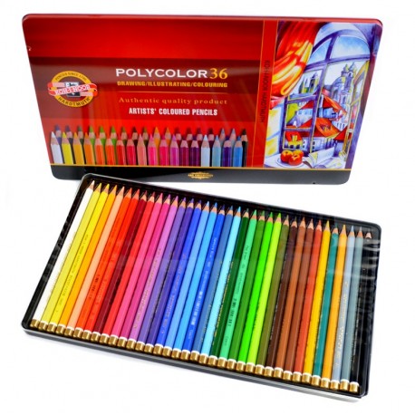 Pastelky Polycolor 36ks v kovové kazetě sada KOH-I-NOOR