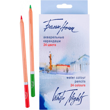 Akvarelové umělecké pastelky sada 24 kusů v papírové krabičce White Nights Nevskaya Palitra