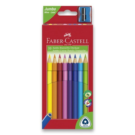 Pastelky trojboké sada 10 kusů Faber Castell + ořezávátko