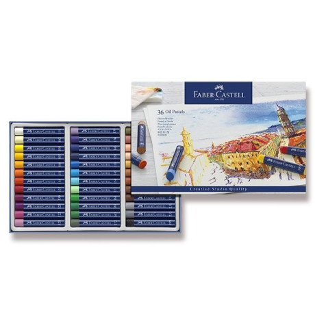 Faber Castell olejové pastely 36 ks umělecké sada detail