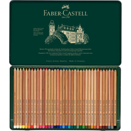 Suchý pastel v tužce 36ks Faber Castell sada v plechové krabičce Pitt Pastell